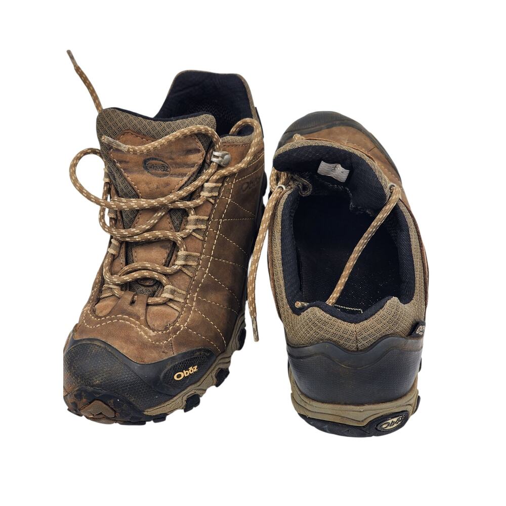 Oboz Shoes Womens 9 Waterproof Hiking Trail Low Leather Brown Trekking Outdoors - Picture 9 of 16